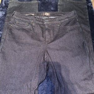 NYDJ Marilyn Straight Leg Jeans Women's 12 Dark Wash Blue Stretch Denim Pants